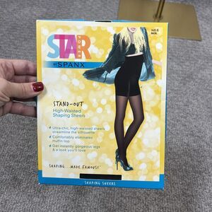 Spanx Star Power High Waisted Shaping Sheers Womens G Backdrop Black Leggings